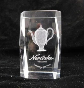 Noritake 100th Anniversary Crystal Glass Paperweight 1904 to 2004 EXCELLENT COND - Picture 1 of 6
