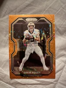 Drew Brees 2020 Panini Prizm Football Orange Disco Prizm Card #309 Saints - Picture 1 of 2