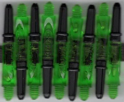 HARROWS Short Green CARBON 360 Spinning Dart Shafts: 1 set of 3