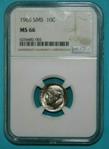 1965 SMS NGC Grade MS 66 Roosevelt Dime  [032GCM] - Picture 1 of 4