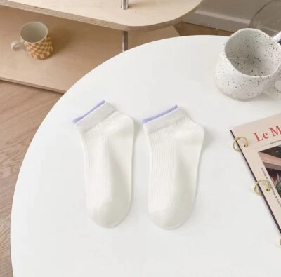 5 pares de calcetines para mujer desodorantes de verano de algodón de color liso Foto 1 de 4