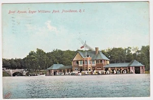 c1909 Providence RI Rhode Island Vintage POSTCARD Roger Williams Park Boat House - Picture 1 of 2