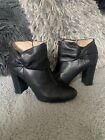 Louise Et Cie Lo-Theron Black Ankle Boots Size 8.5 Big Now Block Heel