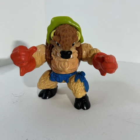 Vintage Cowboys Of Moo Mesa Buffalo Bull Bill Figure - Hasbro 1991 Loose 4" Cover