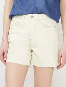 Women’s LC LAUREN CONRAD Ivory 5" Cutoff High-Waisted Jean Shorts Size 8 NWT - Picture 1 of 5