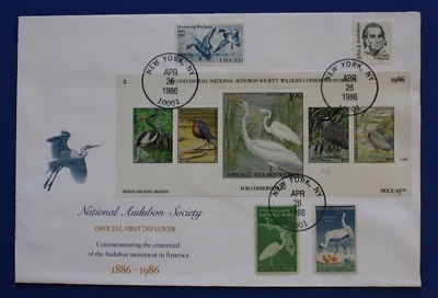 U.S. (ASWC02) 1986 Audubon Society Wildlife Conservation Stamp Sheet FDC - Image 1 of 2