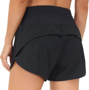 Womens High Waisted Running Shorts Quick Dry Athletic Workout Shorts with Mesh L - Picture 1 of 12