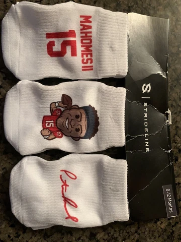 Patrick Mahomes 3 Pack Baby Toddler Socks 0-12 Months Kansas City Chiefs New Cover