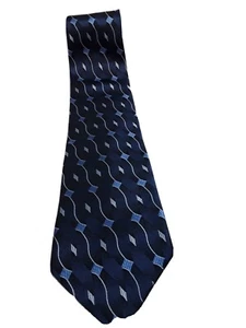mens dress tie neck silk geoffrey beene blue grey - Picture 1 of 3