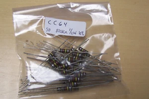 Neu 40 Stück Vintage Carbon Comp Widerstände 820 K 820K Ohm 10% 1/2 W CC64 - Bild 1 von 1