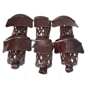 Set of 6 Heavy Duty PU Leather Billiard Pool Table Pockets Web Drop Bag Nets