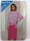 1986  See & Sew 5468 Vintage Sewing Pattern Women Top Skirt Size  A 6 10 12