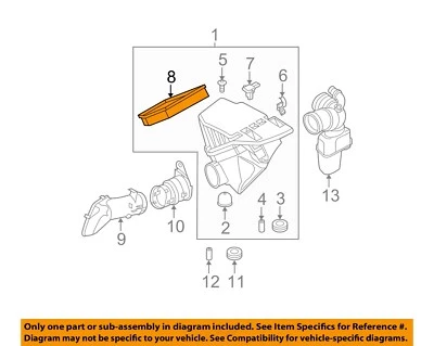 BMW OEM 04-10 525i Engine Air Intake-Element 13717521033 - Image 1 of 2
