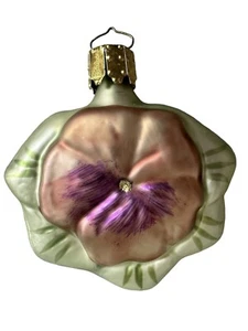 Adorno de vidrio de pensamiento verde y fucsia de espuma de mar de colección - Imagen 1 de 2