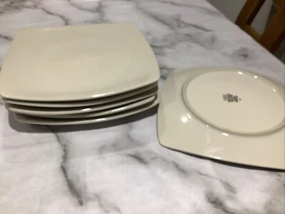 M&S Andante Square Cream dinner plates 10" (25cm) X 6 - Image 1 of 4