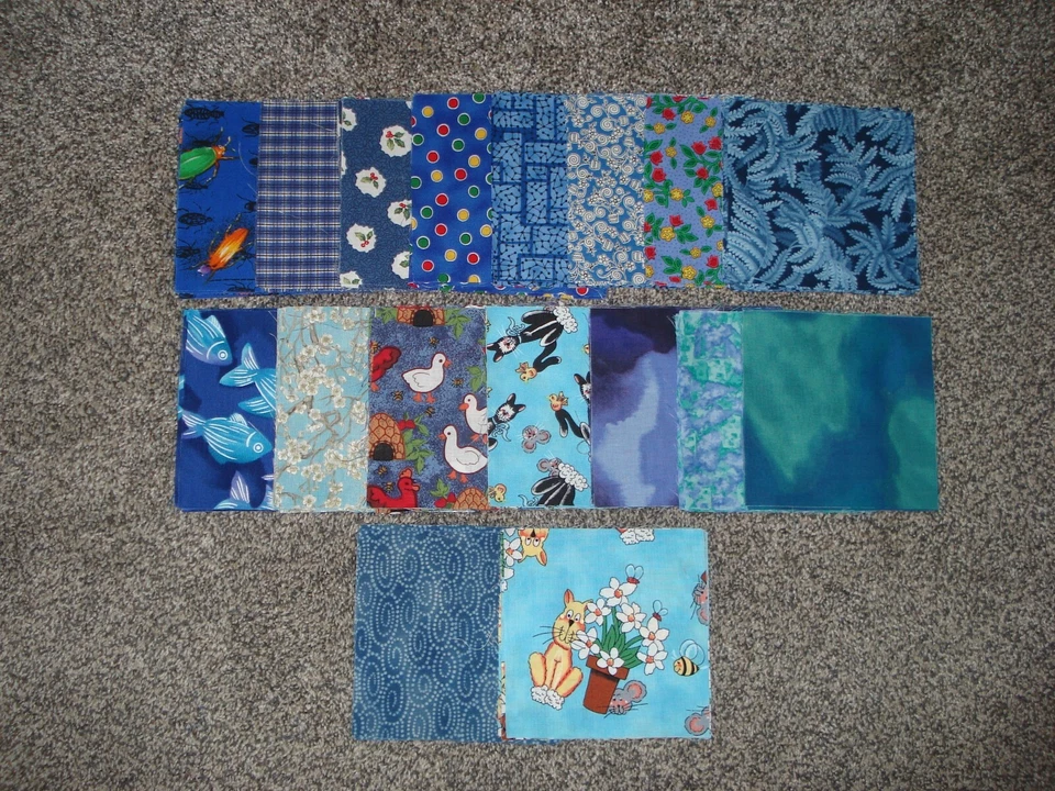 KEEPSAKE QUILTING  5x5 INCH NOVELTY COTTON FABRIC, 129 SQUARES - Shades of Blue - Image 1 of 1