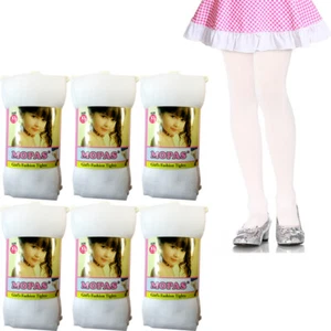 White XL dance stockings: 6 pairs for girls - Picture 1 of 1