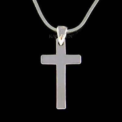 Croce God Signore Gesù Cristo Catena Battesimo Religioso Collana Gioielli Unisex - Immagine 1 di 2