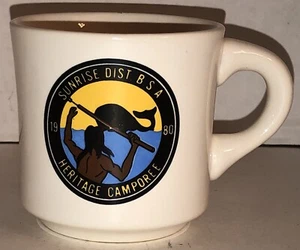 Taza de café vintage años 80 SUNRISE DIST BSA Heritage Camporee 1980 BOY SCOUTS - Imagen 1 de 10