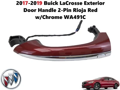 Manija de puerta exterior Buick LaCrosse 2017-2019 2 pines rojo Rioja con cromo WA491C Foto 1 de 4