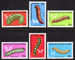 Butterflies - Congo 1971 Caterpillars set fine fresh MNH - Picture 1 of 1