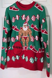 Maglione Blizzard Bay Brutto Natale Uomo Piccolo Palestra Allenamento Babbo Natale Ricamato  - Foto 1 di 6