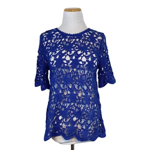 Velvet by Graham & Spencer NWT Small Top Women "Kaylee" Crochet Overlet (5) - Picture 1 of 8