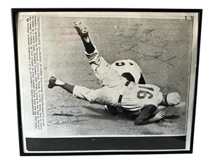 Johnny Temple & Billy Virdon Duel Autographed Wire Photo -Signed to Marion - Picture 1 of 5