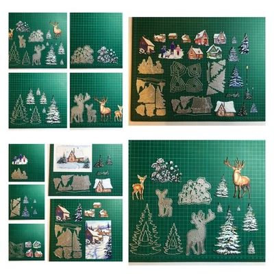 Winterberry Lane Frosted Whispers Die Sets - Trees Snow Children Deer Manor