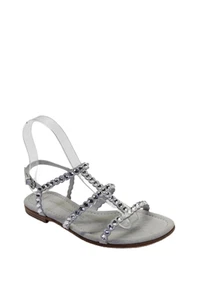 Kennel & Schmenger Womens Crystal Scalloped Ankle Strap Sandals Gray Size 6 - Picture 1 of 6