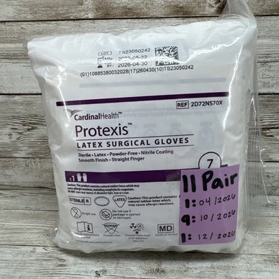 Protexis Latex Surgical Gloves Sterile *11 Pair* Size: 7 *Exp: 4/26-12/26* - Image 1 of 4
