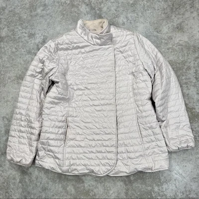 Chaqueta UGG Australia Mujer XL Gris Acolchada Asimétrica A Presión Abrigo Forrado de Vellón Foto 1 de 4