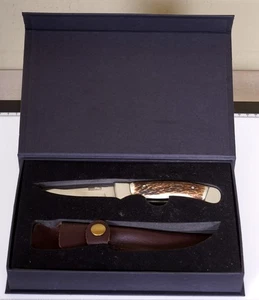 Cuchillo de caza bosque y bosque con vaina y embalaje original - Imagen 1 de 3