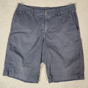 LULULEMON Shorts Mens 32x10 Blue Cotton Commission Relaxed Qwick Oxford Wicking - Picture 1 of 7