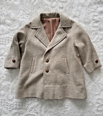 Casaco de lã vintage 1960 masculino infantil totalmente forrado - Imagem 1 de 4