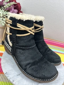 UGG Australia Cove 5178 Damen-Winterstiefel schwarz Leder Wildleder Lammfell US 9 - Bild 1 von 12