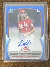 2023 Bowman Chrome Draft Rhett Lowder Auto /150 Blue Wave Refractor 1st Prospect