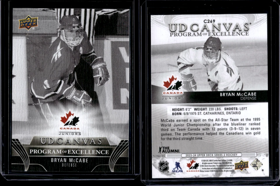 2023-24 UD серия 2 UD холщовая черно-белая программа совершенства Брайан Маккейб - Изображение 1 из 1