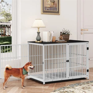 3Puertas XX-Grande Perrera Decorativa Mascota Casa Mesa auxiliar Jaula de Metal Fuerte - Imagen 1 de 18