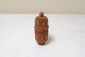 ANTIQUE Stanhope Wax Holder Case Carved Coquilla Nut~ 6 Paris Images - Picture 1 of 7