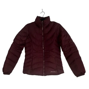 Eddie Bauer goose down puffer jacket EB640Burgundy size XS - Picture 1 of 10