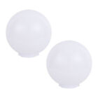 2 białe akrylowe globusy słupków lampy - gładkie teksturowane, otwarcie bez szyi