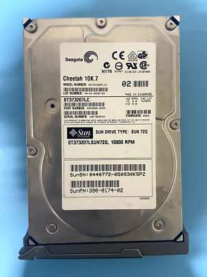 SUN 73GB 10K SCSI ULTRA-320 HDD w/ CADDY , 390-0174, 390-0174-02 - Image 1 of 3