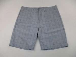Travis Mathew Shorts Mens 38 Blue Check Casual Chino Stretch Golf Casual - Picture 1 of 7