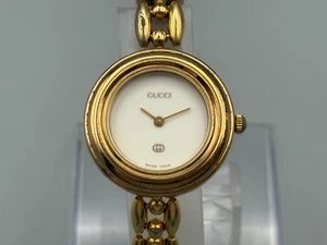 Vintage Gucci Change Bezel 1200 Women's Watch Gold White Dial - Picture 1 of 12