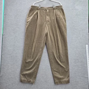 Abercrombie & Fitch Men Pants 38x32 Beige Chino Pleated Cotton Straight Pocket - Picture 1 of 11