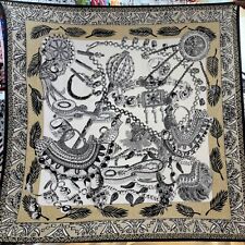 Cashmere and Silk Print Pashmina Shawl Wrap 130cm X 130cm 