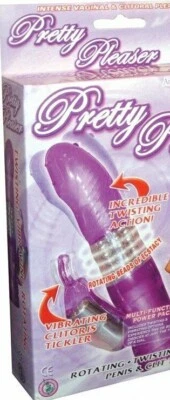 PRETTY PLEASER PÚRPURA ACCIÓN DE TORSIÓN ESTIMULADOR DEL CLÍTORIS PENE CONEJO HORMIGUEO CLÍTORIS Foto 1 de 2