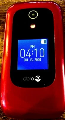 Doro 7050 - DFC-0180 - Borgoña/Negro (Celular de Consumo) Teléfono Abatible Desbloqueado Foto 1 de 4