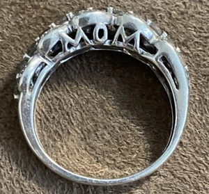 Sterling Silber .925 MOM Bandring mit weißem Topas Gr. 8 - Bild 1 von 7